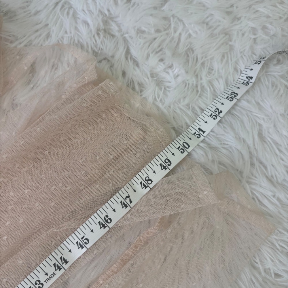 Express Mesh Maxi Dress Small Nude Beige Sheer Boho Festival Cover Up layering - Picture 12 of 13